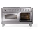 Nostalgie II 60 UP60FNMPSSC Freestanding Dual Fuel Range with 9 Sealed Burners with Griddle Double Oven with Triple Glass Door with Chrome knobs view 6