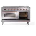 Nostalgie II 60 UP60FNMPSSP Freestanding Dual Fuel Range with 9 Sealed Burners with Griddle Double Oven with Triple Glass Door with Copper knobs view 6