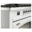 Nostalgie II 60 UP60FNMPWHC Freestanding Dual Fuel Range with 9 Sealed Burners with Griddle Double Oven with Triple Glass Door with Chrome knobs view 8