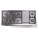 Nostalgie II 60 UP60FNMPWHG Freestanding Dual Fuel Range with 9 Sealed Burners with Griddle Double Oven with Triple Glass Door with Brass knobs view 9