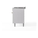 Nostalgie II 60 UP60FNMPWHG Freestanding Dual Fuel Range with 9 Sealed Burners with Griddle Double Oven with Triple Glass Door with Brass knobs view 11