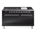 Professional Plus II 60 UP60FQMPBK Freestanding Dual Fuel Range with 9 Sealed Burners with Griddle Double Oven with Solid Door with Stainless Steel knobs view 1