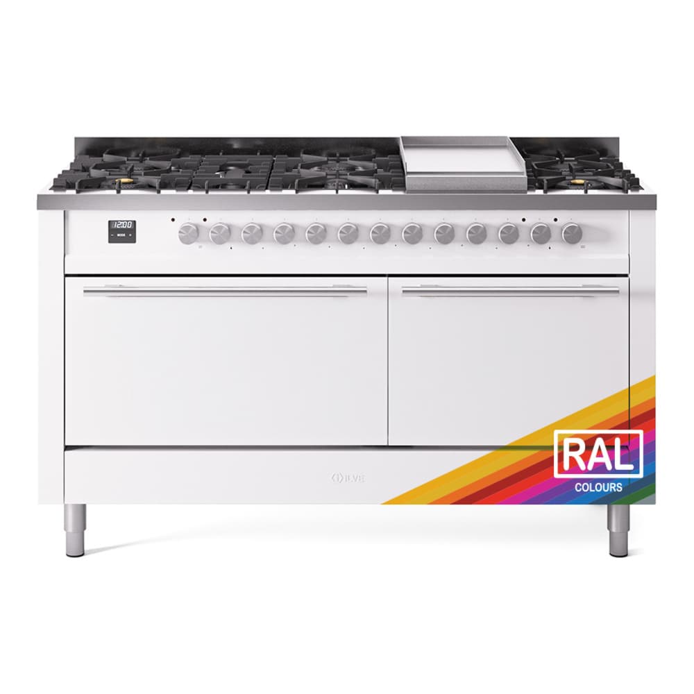Professional Plus II 60 UP60FQMPRA Freestanding Dual Fuel Range with 9 Sealed Burners with Griddle Double Oven with Solid Door with Stainless Steel knobs