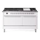 Professional Plus II 60 UP60FQMPWH Freestanding Dual Fuel Range with 9 Sealed Burners with Griddle Double Oven with Solid Door with Stainless Steel knobs view 1
