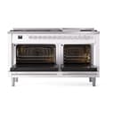 Professional Plus II 60 UP60FQMPWH Freestanding Dual Fuel Range with 9 Sealed Burners with Griddle Double Oven with Solid Door with Stainless Steel knobs view 2