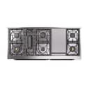 Nostalgie II 60 UP60FQNMPAWB Freestanding Dual Fuel Range with 9 Sealed Burners with Griddle Double Oven with Solid Door with Bronze knobs view 4