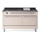 Nostalgie II 60 UP60FQNMPAWC Freestanding Dual Fuel Range with 9 Sealed Burners with Griddle Double Oven with Solid Door with Chrome knobs view 1