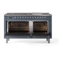 Nostalgie II 60 UP60FQNMPBGC Freestanding Dual Fuel Range with 9 Sealed Burners with Griddle Double Oven with Solid Door with Chrome knobs view 3
