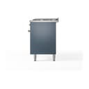 Nostalgie II 60 UP60FQNMPBGG Freestanding Dual Fuel Range with 9 Sealed Burners with Griddle Double Oven with Solid Door with Brass knobs view 6