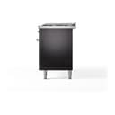 Nostalgie II 60 UP60FQNMPBKC Freestanding Dual Fuel Range with 9 Sealed Burners with Griddle Double Oven with Solid Door with Chrome knobs view 6