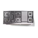 Nostalgie II 60 UP60FQNMPBKP Freestanding Dual Fuel Range with 9 Sealed Burners with Griddle Double Oven with Solid Door with Copper knobs view 4