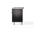 Nostalgie II 60 UP60FQNMPBKP Freestanding Dual Fuel Range with 9 Sealed Burners with Griddle Double Oven with Solid Door with Copper knobs view 6