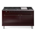 Nostalgie II 60 UP60FQNMPBUB Freestanding Dual Fuel Range with 9 Sealed Burners with Griddle Double Oven with Solid Door with Bronze knobs view 1