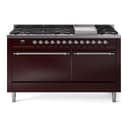 Nostalgie II 60 UP60FQNMPBUC Freestanding Dual Fuel Range with 9 Sealed Burners with Griddle Double Oven with Solid Door with Chrome knobs view 1
