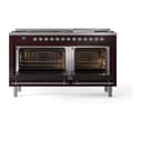 Nostalgie II 60 UP60FQNMPBUC Freestanding Dual Fuel Range with 9 Sealed Burners with Griddle Double Oven with Solid Door with Chrome knobs view 3