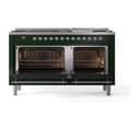 Nostalgie II 60 UP60FQNMPEGC Freestanding Dual Fuel Range with 9 Sealed Burners with Griddle Double Oven with Solid Door with Chrome knobs view 3