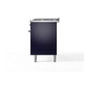 Nostalgie II 60 UP60FQNMPMBC Freestanding Dual Fuel Range with 9 Sealed Burners with Griddle Double Oven with Solid Door with Chrome knobs view 6