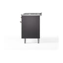 Nostalgie II 60 UP60FQNMPMGG Freestanding Dual Fuel Range with 9 Sealed Burners with Griddle Double Oven with Solid Door with Brass knobs view 5