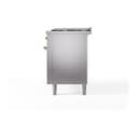 Nostalgie II 60 UP60FQNMPSSG Freestanding Dual Fuel Range with 9 Sealed Burners with Griddle Double Oven with Solid Door with Brass knobs view 5