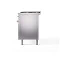 Nostalgie II 60 UP60FQNMPSSP Freestanding Dual Fuel Range with 9 Sealed Burners with Griddle Double Oven with Solid Door with Copper knobs view 5