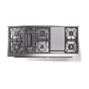 Nostalgie II 60 UP60FQNMPWHG Freestanding Dual Fuel Range with 9 Sealed Burners with Griddle Double Oven with Solid Door with Brass knobs view 3