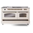 Nostalgie II 60 UP60FSNMPAWB Freestanding Dual Fuel Range with 7 Sealed Burners with Griddle and French Top Double Oven with Triple Glass Door with Bronze knobs view 7