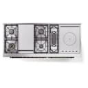 Nostalgie II 60 UP60FSNMPAWB Freestanding Dual Fuel Range with 7 Sealed Burners with Griddle and French Top Double Oven with Triple Glass Door with Bronze knobs view 9