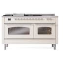 Nostalgie II 60 UP60FSNMPAWC Freestanding Dual Fuel Range with 7 Sealed Burners with Griddle and French Top Double Oven with Triple Glass Door with Chrome knobs view 3