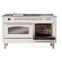 Nostalgie II 60 UP60FSNMPAWC Freestanding Dual Fuel Range with 7 Sealed Burners with Griddle and French Top Double Oven with Triple Glass Door with Chrome knobs view 6