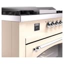Nostalgie II 60 UP60FSNMPAWC Freestanding Dual Fuel Range with 7 Sealed Burners with Griddle and French Top Double Oven with Triple Glass Door with Chrome knobs view 8