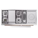 Nostalgie II 60 UP60FSNMPAWP Freestanding Dual Fuel Range with 7 Sealed Burners with Griddle and French Top Double Oven with Triple Glass Door with Copper knobs view 9