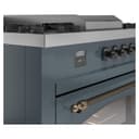 Nostalgie II 60 UP60FSNMPBGB Freestanding Dual Fuel Range with 7 Sealed Burners with Griddle and French Top Double Oven with Triple Glass Door with Bronze knobs view 8