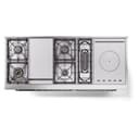 Nostalgie II 60 UP60FSNMPBGC Freestanding Dual Fuel Range with 7 Sealed Burners with Griddle and French Top Double Oven with Triple Glass Door with Chrome knobs view 9