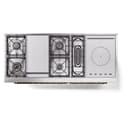 Nostalgie II 60 UP60FSNMPBGG Freestanding Dual Fuel Range with 7 Sealed Burners with Griddle and French Top Double Oven with Triple Glass Door with Brass knobs view 9