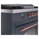 Nostalgie II 60 UP60FSNMPBGP Freestanding Dual Fuel Range with 7 Sealed Burners with Griddle and French Top Double Oven with Triple Glass Door with Copper knobs view 8