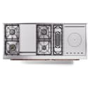 Nostalgie II 60 UP60FSNMPBGP Freestanding Dual Fuel Range with 7 Sealed Burners with Griddle and French Top Double Oven with Triple Glass Door with Copper knobs view 9