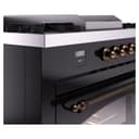Nostalgie II 60 UP60FSNMPBKB Freestanding Dual Fuel Range with 7 Sealed Burners with Griddle and French Top Double Oven with Triple Glass Door with Bronze knobs view 8