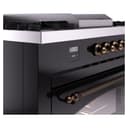 Nostalgie II 60 UP60FSNMPBKB Freestanding Dual Fuel Range with 7 Sealed Burners with Griddle and French Top Double Oven with Triple Glass Door with Bronze knobs view 8