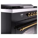 Nostalgie II 60 UP60FSNMPBKG Freestanding Dual Fuel Range with 7 Sealed Burners with Griddle and French Top Double Oven with Triple Glass Door with Brass knobs view 8