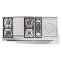 Nostalgie II 60 UP60FSNMPBKG Freestanding Dual Fuel Range with 7 Sealed Burners with Griddle and French Top Double Oven with Triple Glass Door with Brass knobs view 9