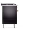 Nostalgie II 60 UP60FSNMPBKG Freestanding Dual Fuel Range with 7 Sealed Burners with Griddle and French Top Double Oven with Triple Glass Door with Brass knobs view 10