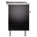 Nostalgie II 60 UP60FSNMPBKP Freestanding Dual Fuel Range with 7 Sealed Burners with Griddle and French Top Double Oven with Triple Glass Door with Copper knobs view 10