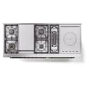 Nostalgie II 60 UP60FSNMPBUB Freestanding Dual Fuel Range with 7 Sealed Burners with Griddle and French Top Double Oven with Triple Glass Door with Bronze knobs view 9