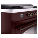 Nostalgie II 60 UP60FSNMPBUB Freestanding Dual Fuel Range with 7 Sealed Burners with Griddle and French Top Double Oven with Triple Glass Door with Bronze knobs view 8