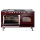 Nostalgie II 60 UP60FSNMPBUC Freestanding Dual Fuel Range with 7 Sealed Burners with Griddle and French Top Double Oven with Triple Glass Door with Chrome knobs view 5