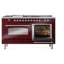 Nostalgie II 60 UP60FSNMPBUC Freestanding Dual Fuel Range with 7 Sealed Burners with Griddle and French Top Double Oven with Triple Glass Door with Chrome knobs view 6