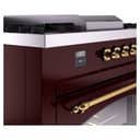 Nostalgie II 60 UP60FSNMPBUG Freestanding Dual Fuel Range with 7 Sealed Burners with Griddle and French Top Double Oven with Triple Glass Door with Brass knobs view 7