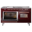 Nostalgie II 60 UP60FSNMPBUP Freestanding Dual Fuel Range with 7 Sealed Burners with Griddle and French Top Double Oven with Triple Glass Door with Copper knobs view 5