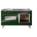 Nostalgie II 60 UP60FSNMPEGB Freestanding Dual Fuel Range with 7 Sealed Burners with Griddle and French Top Double Oven with Triple Glass Door with Bronze knobs view 6