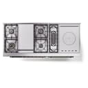 Nostalgie II 60 UP60FSNMPEGB Freestanding Dual Fuel Range with 7 Sealed Burners with Griddle and French Top Double Oven with Triple Glass Door with Bronze knobs view 9